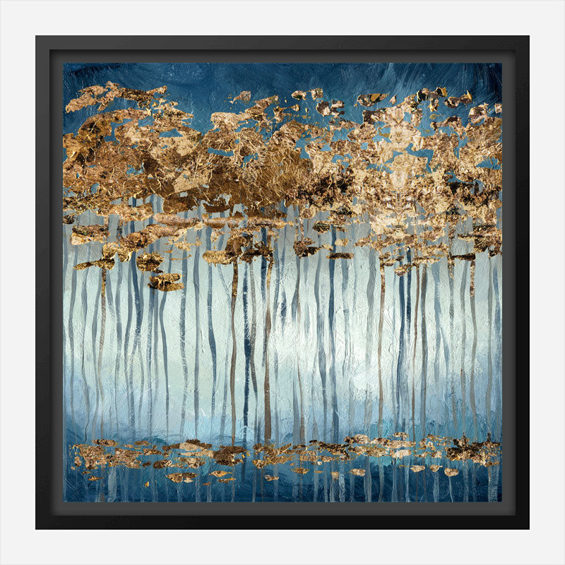 品多く Golden Trees Abstract Art Print 絵画